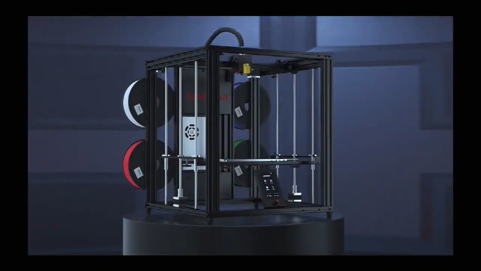 [视频] ZONESTAR Z9V5Pro-MK4 CoreXY 4挤出机多色静音 FDM 3D打印机