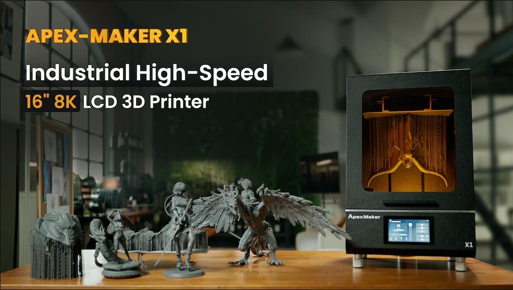 [视频] Apex-maker X1：工业高速16英寸8K LCD 光固化3D打印机