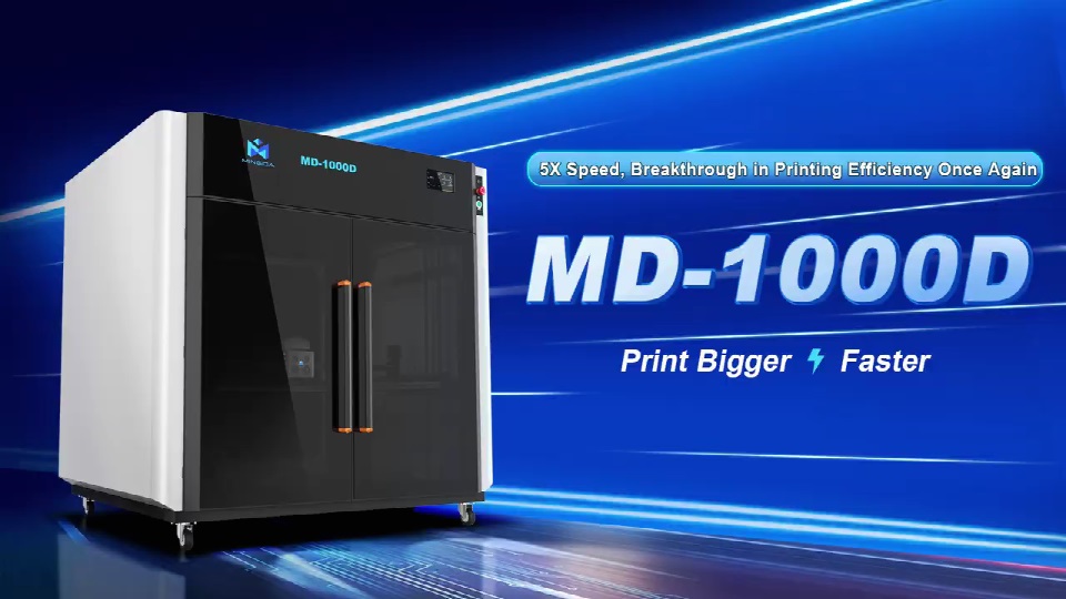 [视频] MINGDA MD-1000D 大幅面高速双挤出机 3D打印机