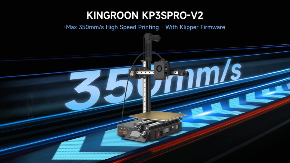 [视频]  Kingroon KP3S Pro V2 –  Klipper 快速悬臂3D打印机