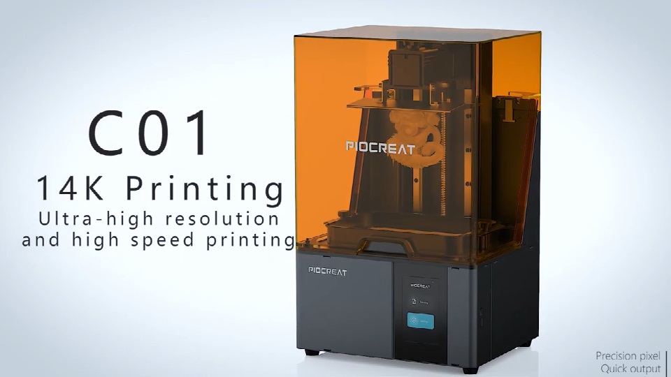 [视频] Piocreat C01 14K LCD 3D打印机  –  体验超清打印细节